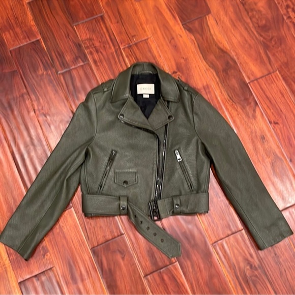 GUCCI Green Leather Jacket